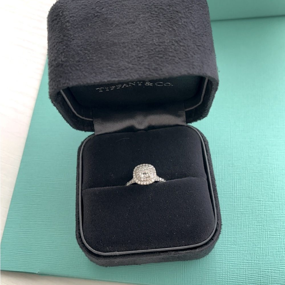 Tiffany Soleste Cushion-cut Double Halo Engagement Ring